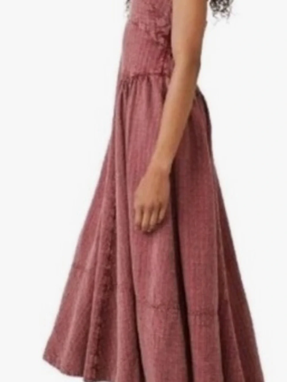 FREE PEOPLE S Small Mind Over Matter brick, red halter tie back maxi dress - Picture 2 of 9